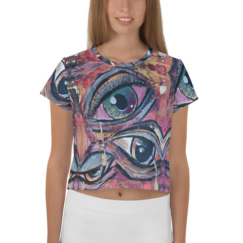 "Through These Eyes" All-Over Print Crop Tee
