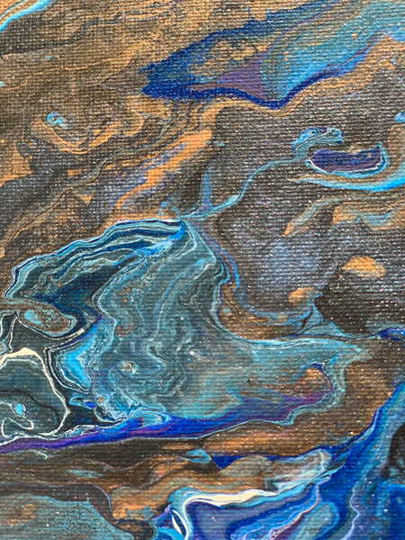 Blue fluid painting